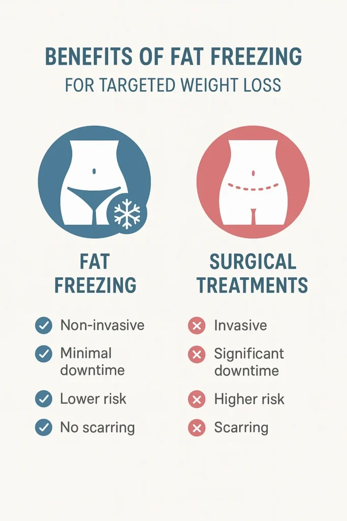 graphic showing the benefits of fat freezing Walthamstow