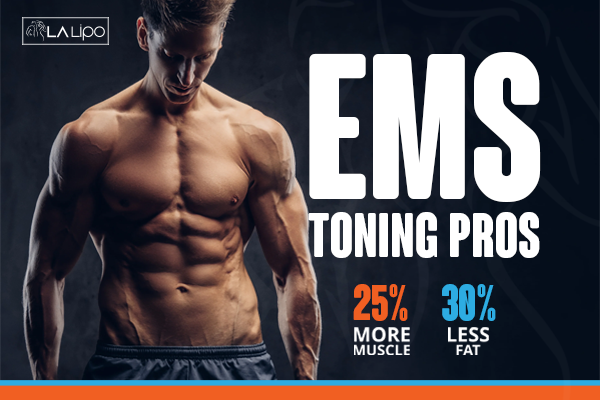 Image of man with sculpted stomach showing the fat loss and muscle gain of LA-EMS Body Sculpting Treatment Walthamstow